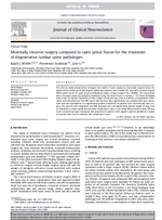 Minimally invasive surgery compared to open spinal fusion for the treatment of degenerative lumbar spine pathologies