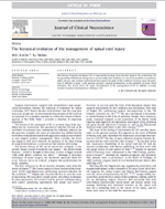 The historical evolution of the management of spinal cord injury
