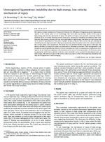 Unrecognized Ligamentous Instability